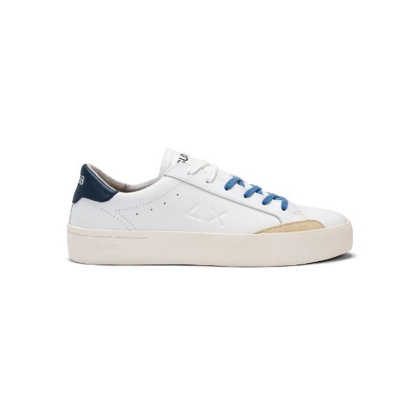 სურათი SUN68 -STREET LEATHER BIANCO/NAVY BLUE