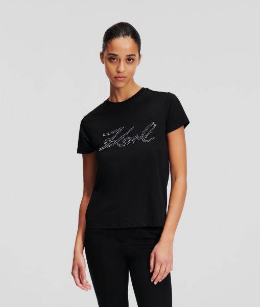 სურათი Karl Lagerfeld - RHINESTONE LOGO T-SHIRT