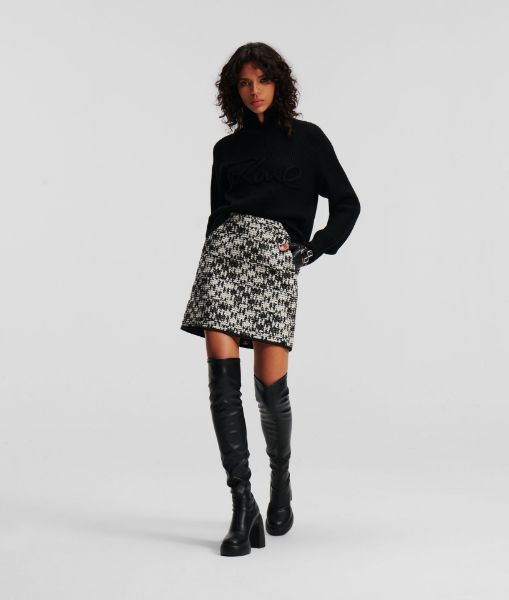 სურათი Karl Lagerfeld - check boucle skirt