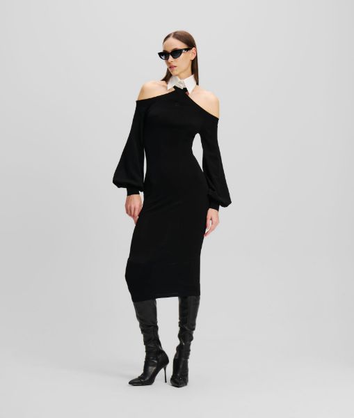 სურათი Karl Lagerfeld - COLD SHOULDER KNIT DRESS